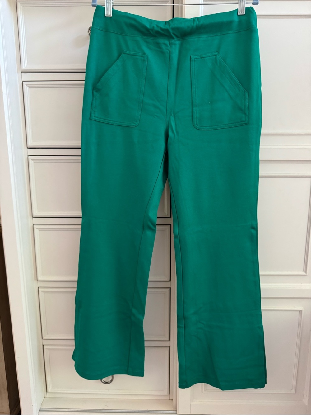 Maeve Teal Wide-Leg Pull-On Pants